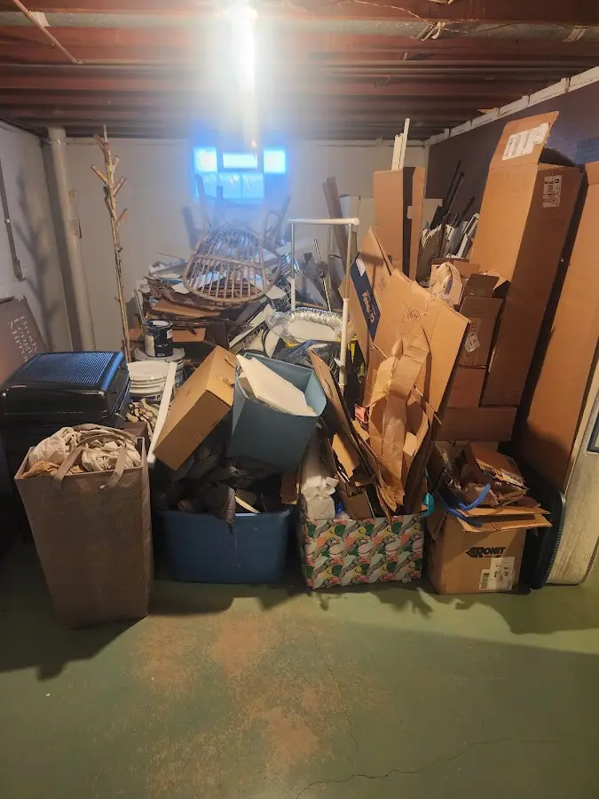 Roll-off dumpster container at job site for Roll Off Dumpster Rental in Green Bay